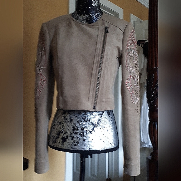 BCBG Nicholas applique faux suede jacket - Picture 5 of 8
